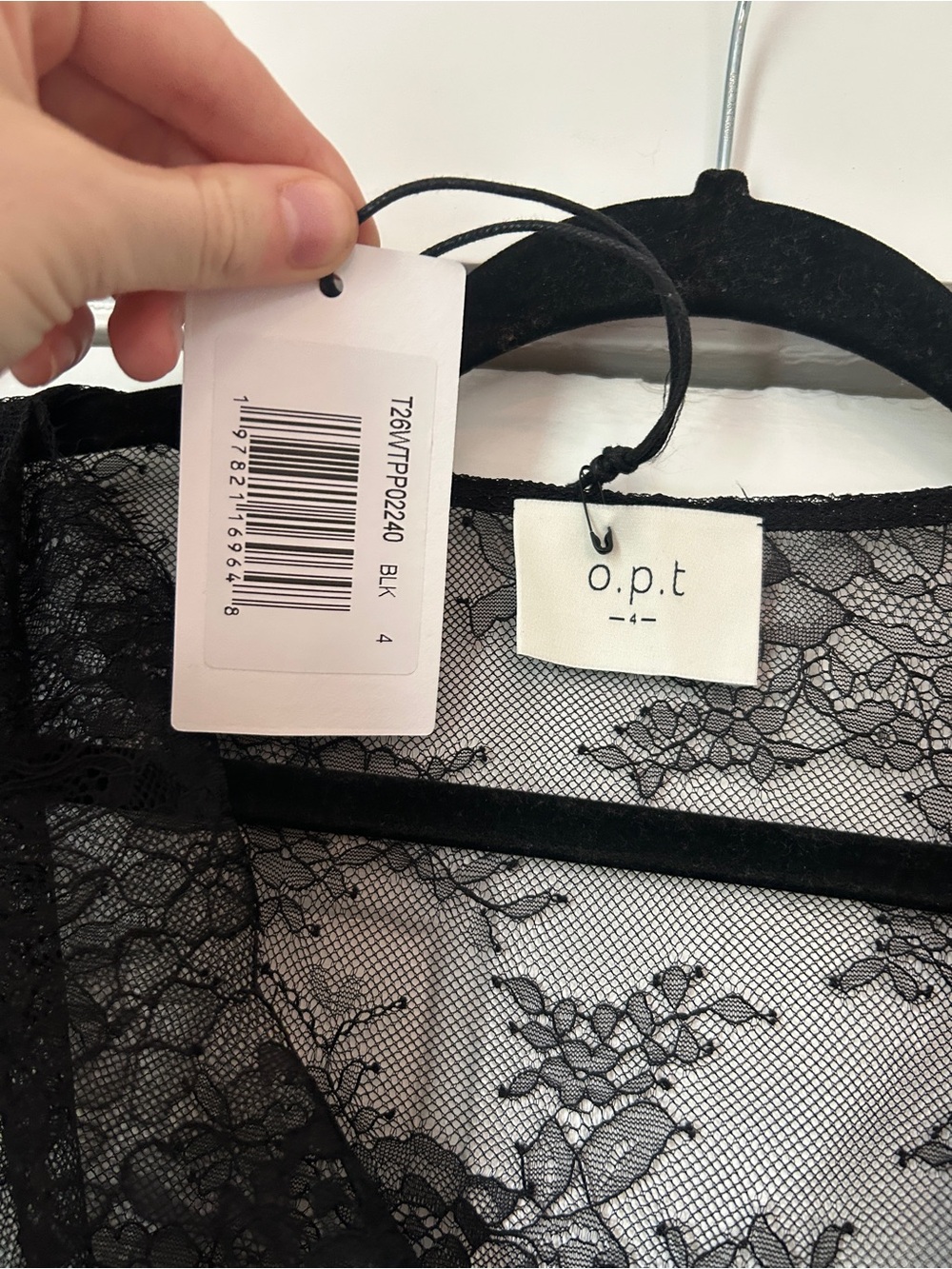 O.p.t. Clarissa top Size 4 Sheer Lace Sleeveless Top - Black NWT - Picture 7 of 11